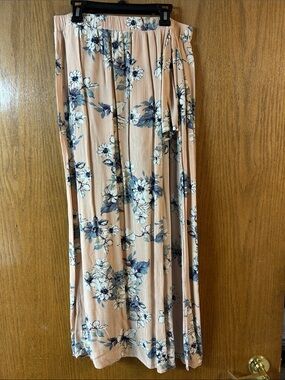 ILLA ILLA Large Floral Peach Maxi Skirt with Shorts and Slit